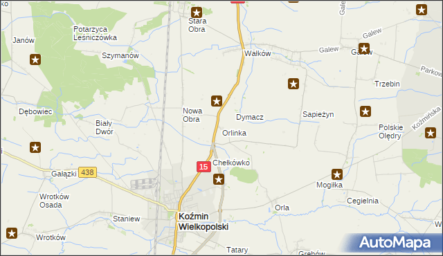 mapa Orlinka, Orlinka na mapie Targeo