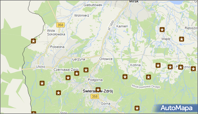 mapa Orłowice, Orłowice na mapie Targeo