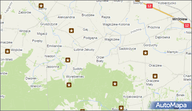 mapa Orzeł Biały, Orzeł Biały na mapie Targeo