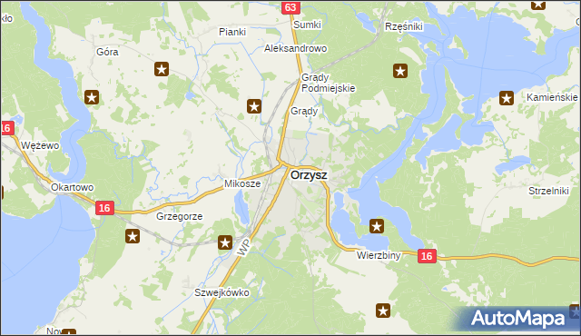 mapa Orzysz, Orzysz na mapie Targeo