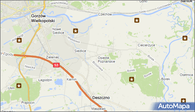 mapa Osiedle Poznańskie, Osiedle Poznańskie na mapie Targeo