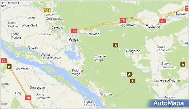 mapa Osiedle Wilga, Osiedle Wilga na mapie Targeo