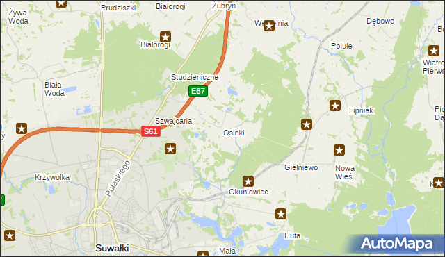 mapa Osinki gmina Suwałki, Osinki gmina Suwałki na mapie Targeo