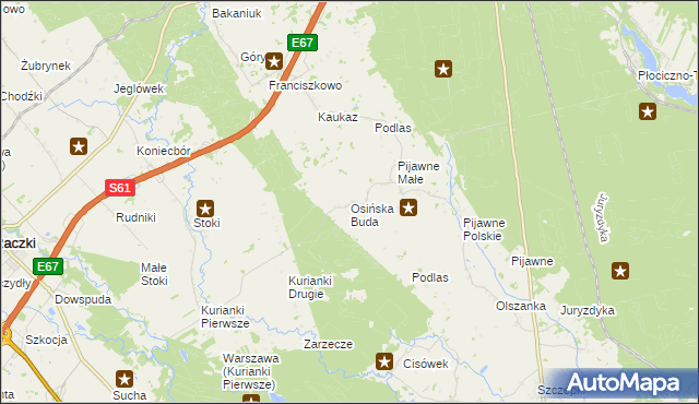 mapa Osińska Buda, Osińska Buda na mapie Targeo