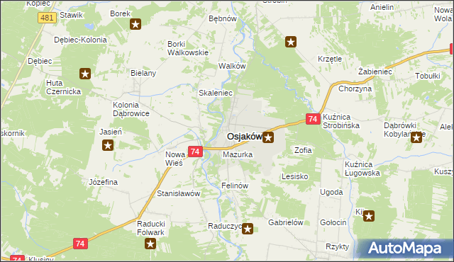 mapa Osjaków, Osjaków na mapie Targeo