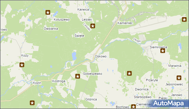 mapa Oskowo, Oskowo na mapie Targeo