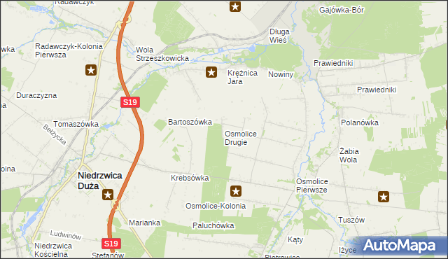 mapa Osmolice Drugie, Osmolice Drugie na mapie Targeo