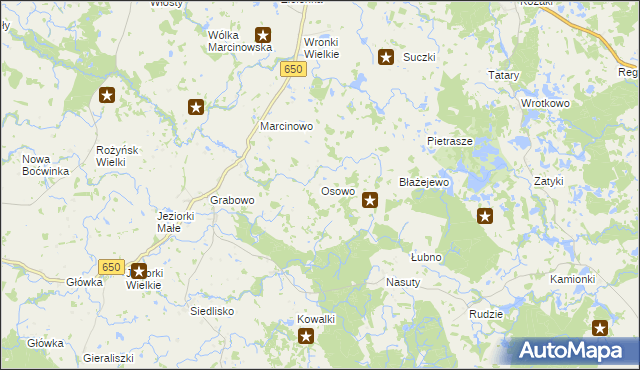 mapa Osowo gmina Gołdap, Osowo gmina Gołdap na mapie Targeo