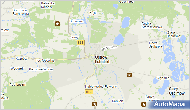 mapa Ostrów Lubelski, Ostrów Lubelski na mapie Targeo