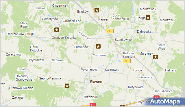 mapa Ostrożna, Ostrożna na mapie Targeo
