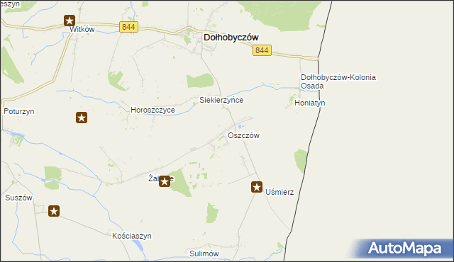 mapa Oszczów, Oszczów na mapie Targeo