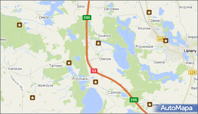 mapa Otanów, Otanów na mapie Targeo