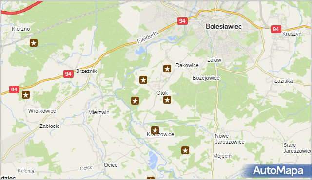mapa Otok gmina Bolesławiec, Otok gmina Bolesławiec na mapie Targeo
