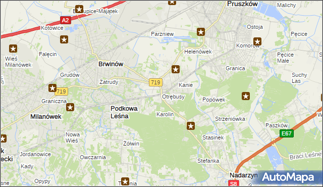 mapa Otrębusy, Otrębusy na mapie Targeo