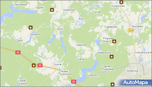 mapa Owśnice, Owśnice na mapie Targeo