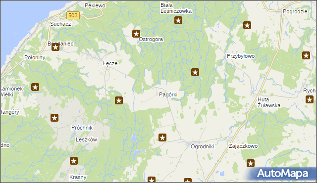 mapa Pagórki gmina Tolkmicko, Pagórki gmina Tolkmicko na mapie Targeo