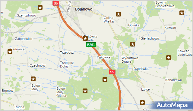 mapa Pakówka, Pakówka na mapie Targeo