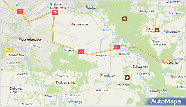 mapa Pamiętna, Pamiętna na mapie Targeo