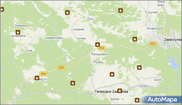 mapa Panasówka, Panasówka na mapie Targeo