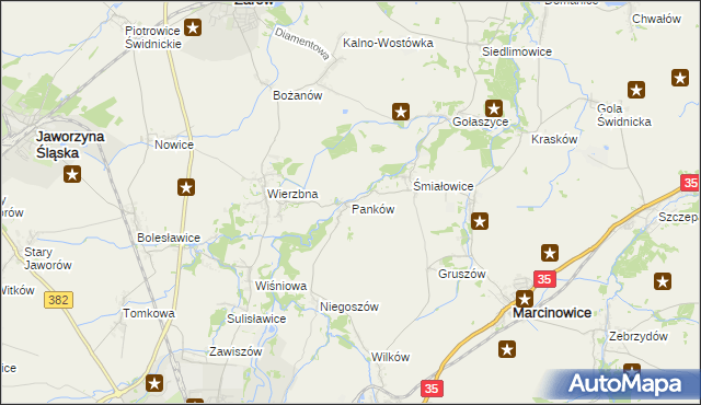 mapa Panków, Panków na mapie Targeo