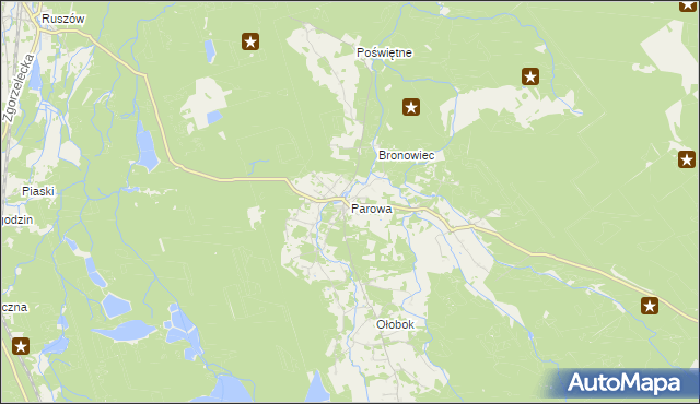 mapa Parowa gmina Osiecznica, Parowa gmina Osiecznica na mapie Targeo