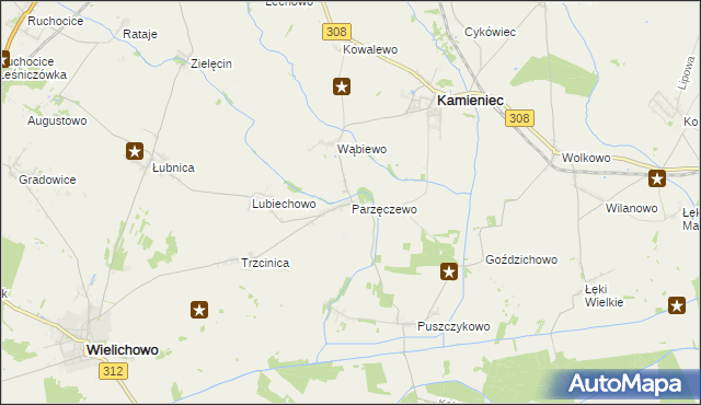 mapa Parzęczewo, Parzęczewo na mapie Targeo