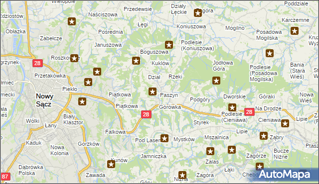 mapa Paszyn, Paszyn na mapie Targeo