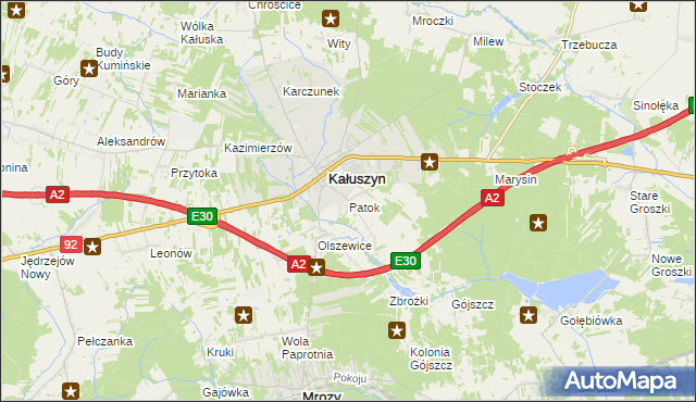mapa Patok gmina Kałuszyn, Patok gmina Kałuszyn na mapie Targeo