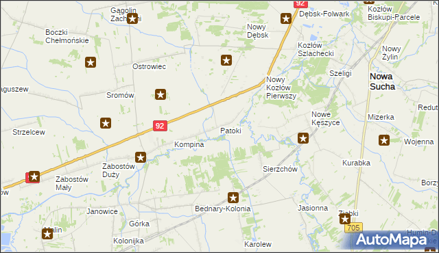 mapa Patoki gmina Nieborów, Patoki gmina Nieborów na mapie Targeo