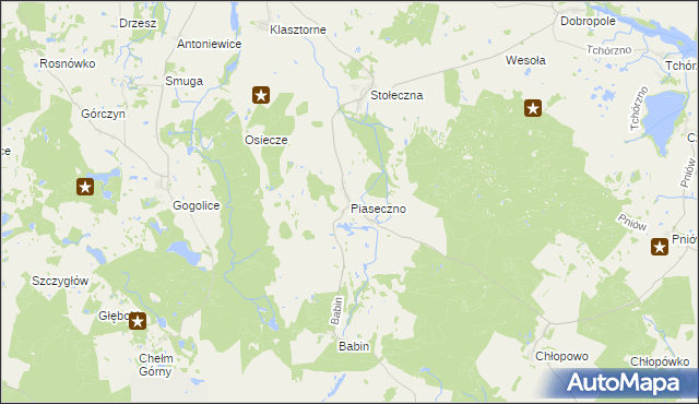 mapa Piaseczno gmina Trzcińsko-Zdrój, Piaseczno gmina Trzcińsko-Zdrój na mapie Targeo