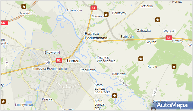 mapa Piątnica Włościańska, Piątnica Włościańska na mapie Targeo