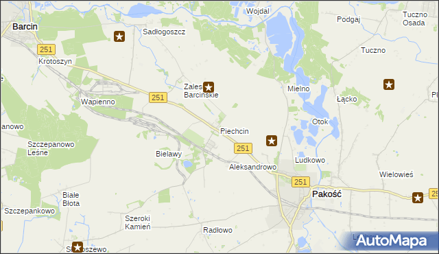 mapa Piechcin, Piechcin na mapie Targeo