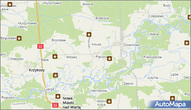 mapa Pięczkowo, Pięczkowo na mapie Targeo