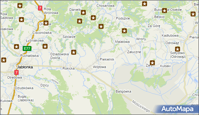 mapa Piekielnik, Piekielnik na mapie Targeo