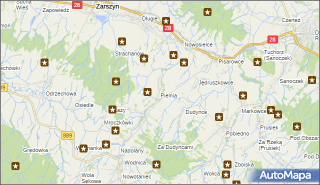 mapa Pielnia, Pielnia na mapie Targeo