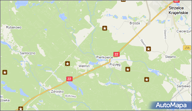 mapa Pieńkowice, Pieńkowice na mapie Targeo