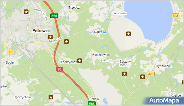 mapa Pieszkowice, Pieszkowice na mapie Targeo