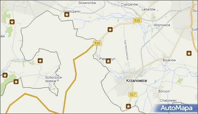 mapa Pietraszyn, Pietraszyn na mapie Targeo