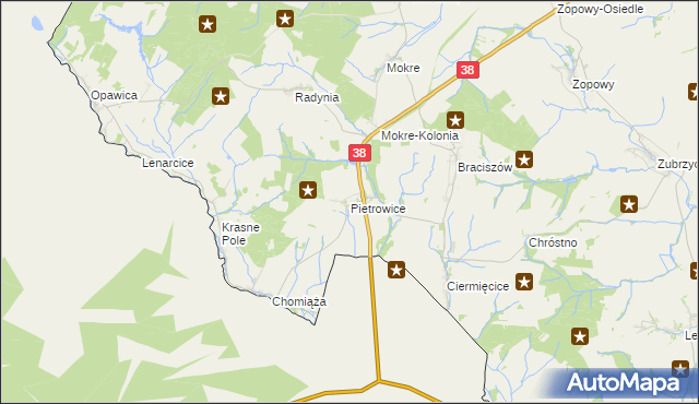 mapa Pietrowice, Pietrowice na mapie Targeo