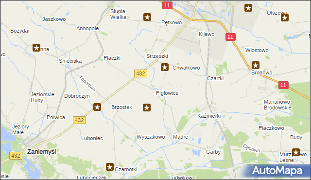 mapa Pigłowice, Pigłowice na mapie Targeo