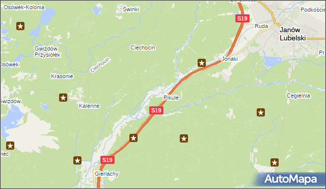 mapa Pikule, Pikule na mapie Targeo