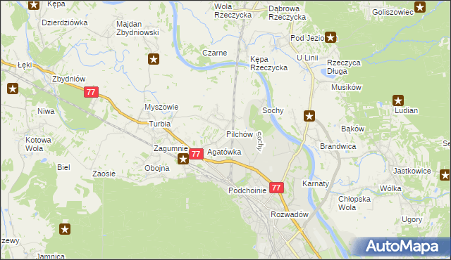 mapa Pilchów, Pilchów na mapie Targeo