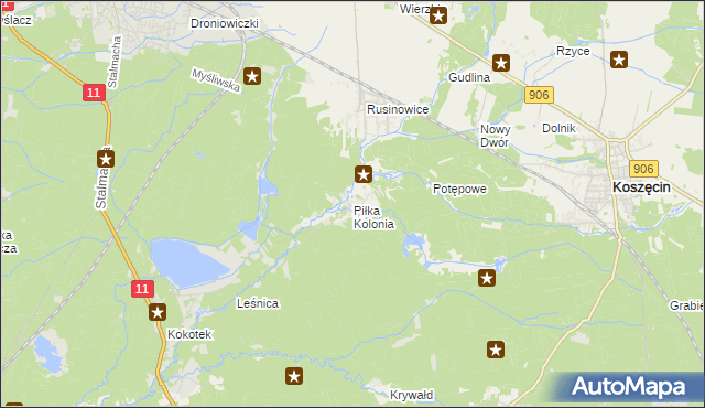 mapa Piłka Kolonia, Piłka Kolonia na mapie Targeo