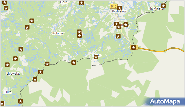 mapa Pilsko gmina Jeleśnia, Pilsko gmina Jeleśnia na mapie Targeo