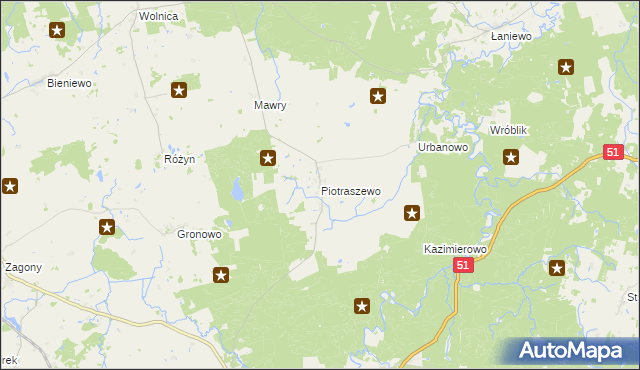 mapa Piotraszewo, Piotraszewo na mapie Targeo