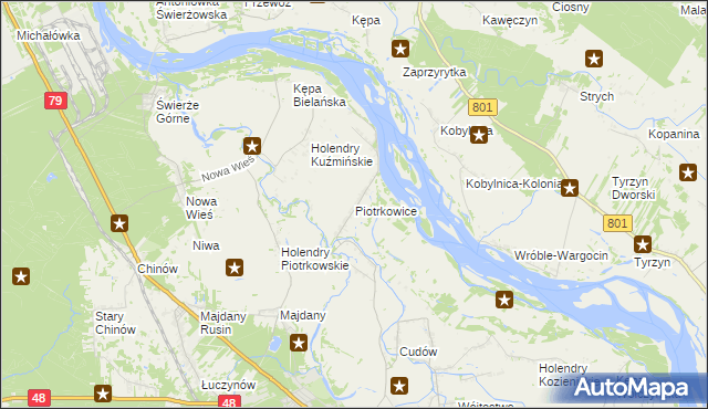 mapa Piotrkowice gmina Kozienice, Piotrkowice gmina Kozienice na mapie Targeo