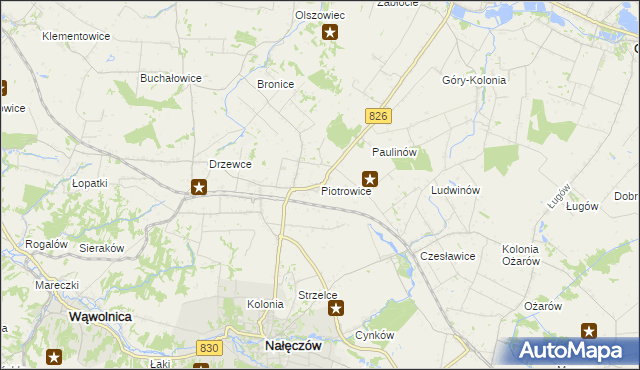 mapa Piotrowice gmina Nałęczów, Piotrowice gmina Nałęczów na mapie Targeo