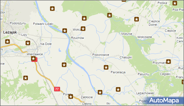 mapa Piskorowice, Piskorowice na mapie Targeo