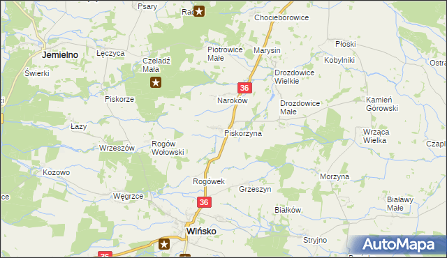 mapa Piskorzyna, Piskorzyna na mapie Targeo