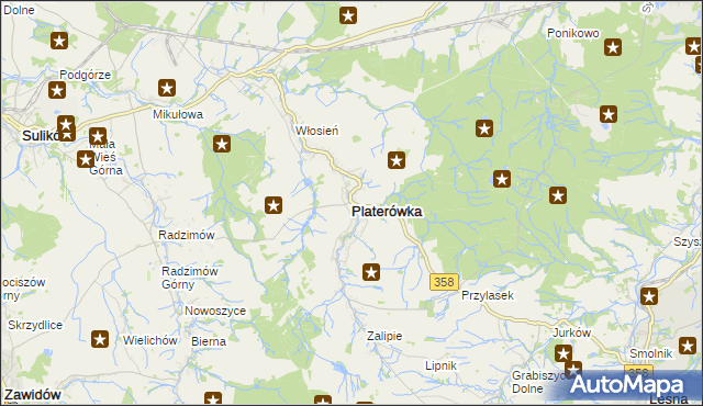 mapa Platerówka, Platerówka na mapie Targeo